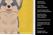 Load image into Gallery viewer, Summer Sunflowers Longhaired Blue and White Chihuahua Kitchen Towel