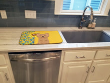 Load image into Gallery viewer, Summer Sunflowers Longhaired Gold Chihuahua Dish Drying Mat – Absorbent, Artistic Kitchen Essentials