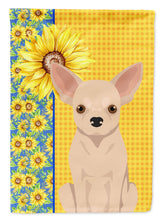 Load image into Gallery viewer, Summer Sunflowers Fawn Chihuahua Garden Flag – Decorative Outdoor Yard Flag
