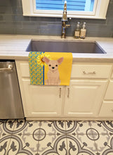 Load image into Gallery viewer, Summer Sunflowers Fawn Chihuahua Kitchen Towel