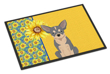 Load image into Gallery viewer, Summer Sunflowers Blue and White Chihuahua Doormat - 24x36 Decorative Floor Mat – Indoor/Outdoor Rug with Artistic Flair