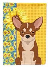 Load image into Gallery viewer, Summer Sunflowers Red and White Chihuahua Garden Flag – Decorative Outdoor Yard Flag