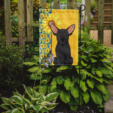 Load image into Gallery viewer, Summer Sunflowers Black Chihuahua Garden Flag – Decorative Outdoor Yard Flag