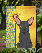 Load image into Gallery viewer, Summer Sunflowers Black Chihuahua Garden Flag – Decorative Outdoor Yard Flag