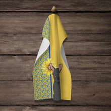 Load image into Gallery viewer, Summer Sunflowers Black Chihuahua Kitchen Towel