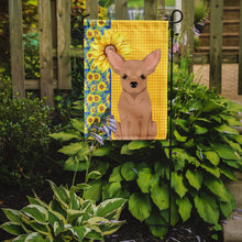 Load image into Gallery viewer, Summer Sunflowers Cream Chihuahua Garden Flag – Decorative Outdoor Yard Flag