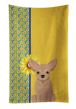 Load image into Gallery viewer, Summer Sunflowers Cream Chihuahua Kitchen Towel