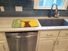 Load image into Gallery viewer, Summer Sunflowers Chocolate Chihuahua Dish Drying Mat – Absorbent, Artistic Kitchen Essentials