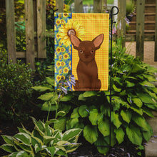 Load image into Gallery viewer, Summer Sunflowers Chocolate Chihuahua Garden Flag – Decorative Outdoor Yard Flag