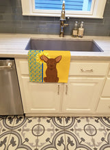 Load image into Gallery viewer, Summer Sunflowers Chocolate Chihuahua Kitchen Towel