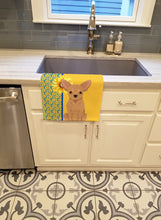 Load image into Gallery viewer, Summer Sunflowers Gold Chihuahua Kitchen Towel