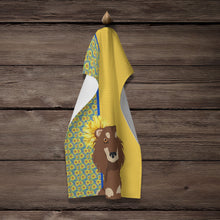 Load image into Gallery viewer, Summer Sunflowers Longhair Chocolate and Cream Dachshund Kitchen Towel