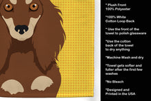 Load image into Gallery viewer, Summer Sunflowers Longhair Chocolate and Cream Dachshund Kitchen Towel