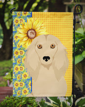 Load image into Gallery viewer, Summer Sunflowers Longhair Cream Dachshund Garden Flag – Decorative Outdoor Yard Flag