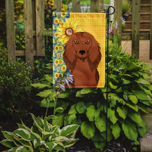 Load image into Gallery viewer, Summer Sunflowers Longhair Red Dachshund Garden Flag – Decorative Outdoor Yard Flag