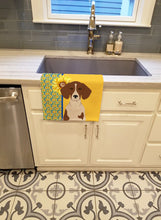 Load image into Gallery viewer, Summer Sunflowers Red Piebald Dachshund Kitchen Towel
