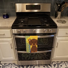 Load image into Gallery viewer, Summer Sunflowers Chocolate and Tan Dachshund Kitchen Towel