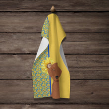 Load image into Gallery viewer, Summer Sunflowers Red Dachshund Kitchen Towel