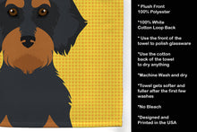 Load image into Gallery viewer, Summer Sunflowers Wirehair Black and Tan Dachshund Kitchen Towel
