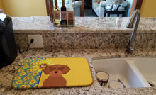 Load image into Gallery viewer, Summer Sunflowers Wirehair Red Dachshund Dish Drying Mat – Absorbent, Artistic Kitchen Essentials