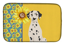 Load image into Gallery viewer, Summer Sunflowers Dalmatian Dish Drying Mat – Absorbent, Artistic Kitchen Essentials
