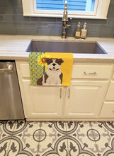 Load image into Gallery viewer, Summer Sunflowers Brindle English Bulldog Kitchen Towel
