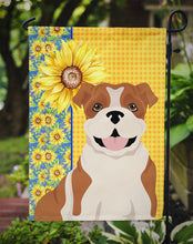 Load image into Gallery viewer, Summer Sunflowers Red English Bulldog Garden Flag – Decorative Outdoor Yard Flag