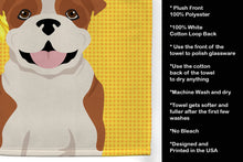 Load image into Gallery viewer, Summer Sunflowers Red English Bulldog Kitchen Towel