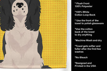 Load image into Gallery viewer, Summer Sunflowers Black English Springer Spaniel Kitchen Towel