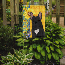 Load image into Gallery viewer, Summer Sunflowers Black French Bulldog Garden Flag – Decorative Outdoor Yard Flag