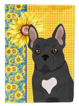 Load image into Gallery viewer, Summer Sunflowers Black French Bulldog Garden Flag – Decorative Outdoor Yard Flag
