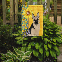 Load image into Gallery viewer, Summer Sunflowers Black and Silver German Shepherd Garden Flag – Decorative Outdoor Yard Flag