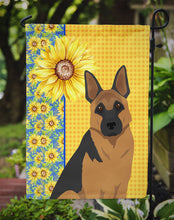Load image into Gallery viewer, Summer Sunflowers Black and Tan German Shepherd Garden Flag – Decorative Outdoor Yard Flag