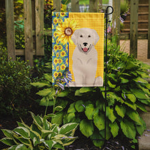 Load image into Gallery viewer, Summer Sunflowers Cream Golden Retriever Garden Flag – Decorative Outdoor Yard Flag