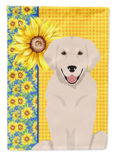 Load image into Gallery viewer, Summer Sunflowers Cream Golden Retriever Garden Flag – Decorative Outdoor Yard Flag