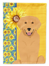 Load image into Gallery viewer, Summer Sunflowers Gold Golden Retriever Garden Flag – Decorative Outdoor Yard Flag
