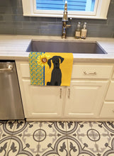 Load image into Gallery viewer, Summer Sunflowers Black Great Dane Kitchen Towel