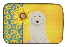 Load image into Gallery viewer, Summer Sunflowers Great Pyrenees Dish Drying Mat – Absorbent, Artistic Kitchen Essentials