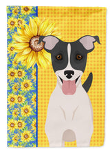 Load image into Gallery viewer, Summer Sunflowers Black White Smooth Jack Russell Terrier Garden Flag – Decorative Outdoor Yard Flag