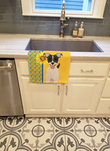 Load image into Gallery viewer, Summer Sunflowers Black White Smooth Jack Russell Terrier Kitchen Towel
