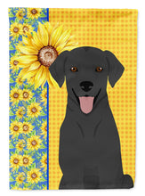 Load image into Gallery viewer, Summer Sunflowers Black Labrador Retriever Garden Flag – Decorative Outdoor Yard Flag