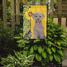 Load image into Gallery viewer, Summer Sunflowers Gray Labrador Retriever Garden Flag – Decorative Outdoor Yard Flag