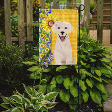 Load image into Gallery viewer, Summer Sunflowers White Cream Labrador Retriever Garden Flag – Decorative Outdoor Yard Flag