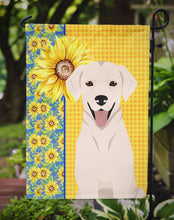 Load image into Gallery viewer, Summer Sunflowers White Cream Labrador Retriever Garden Flag – Decorative Outdoor Yard Flag