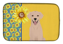 Load image into Gallery viewer, Summer Sunflowers Yellow Labrador Retriever Dish Drying Mat – Absorbent, Artistic Kitchen Essentials