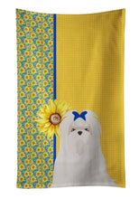 Load image into Gallery viewer, Summer Sunflowers Maltese Kitchen Towel