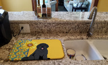 Load image into Gallery viewer, Summer Sunflowers Black Newfoundland Dish Drying Mat – Absorbent, Artistic Kitchen Essentials