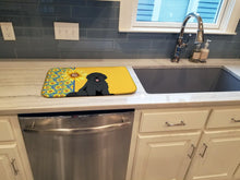 Load image into Gallery viewer, Summer Sunflowers Black Newfoundland Dish Drying Mat – Absorbent, Artistic Kitchen Essentials