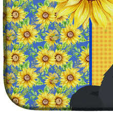Load image into Gallery viewer, Summer Sunflowers Black Newfoundland Dish Drying Mat – Absorbent, Artistic Kitchen Essentials