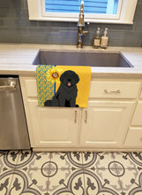 Load image into Gallery viewer, Summer Sunflowers Black Newfoundland Kitchen Towel
